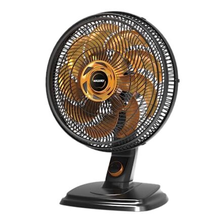 Ventilador Mallory Mesa e Parede Egeo Preto - Dourado 40 cm 127V - Webiishop