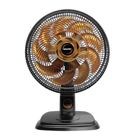 Ventilador Mallory Mesa e Parede Egeo Preto - Dourado 40 cm 127V - Webiishop