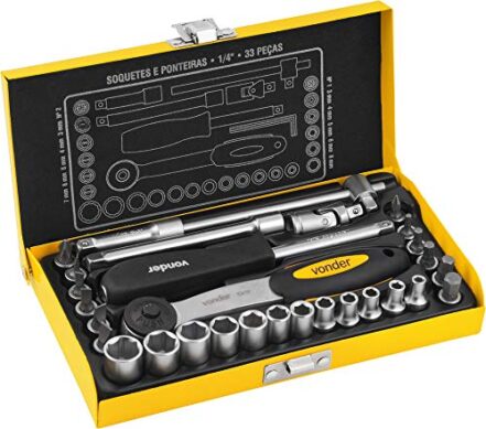 Vonder Jogo De Soquetes E Ponteiras Encaixe De 1/4' Com 33 Peças - Webiishop