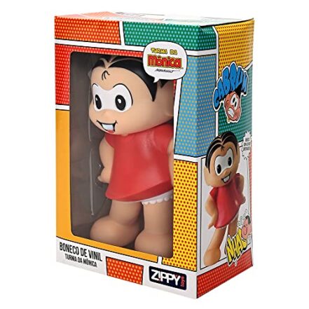 Zippy Toys Boneca Turma da Mônica de Vinil Personagem Mônica Diversão Garantida Para Os Pequenos, Durável Feita com Material Resistente e de Qualidade com 18cm de Altura - Webiishop