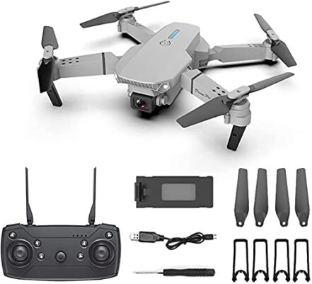 meekiee Drone RC profissional à prova d'água 2021 com rotação de câmera 4K, drone com câmera dupla para crianças e adultos, drone E88 Pro RC rotação de câmera 4K HD grande angular - Webiishop