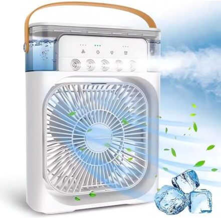 softdigit Ventilador Portátil de Mesa Mini Ar Condicionado Umidificador Climatizador Led Água e Gelo 3 Velocidades Led (BRANCO) - Webiishop