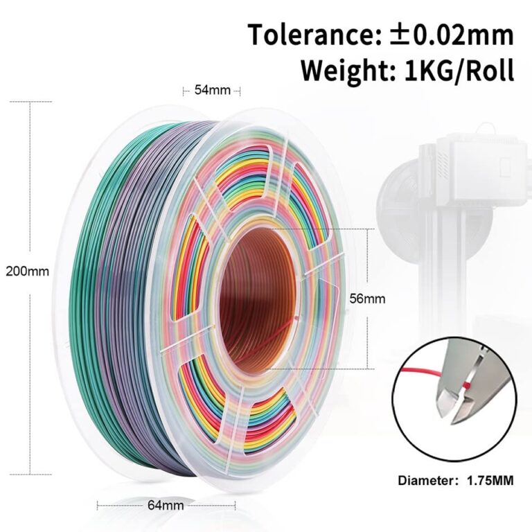 3D Printer PLA Filament - Gradient Change Rainbow Multicolorido, Materiais de Impressão 3D Rainbow Color 1.75mm 1kg, Amplamente Compatível para Impressora 3D FDM (Color : Silk iridescent 02) - Webiishop