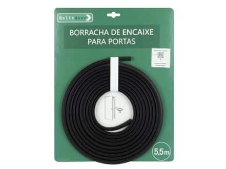 Borracha De Vedação Amortecedora Com Encaixe Frontal 5788 Para Porta De Madeira Canal do Batente com 5,5mts (Borracha Preta) - Webiishop