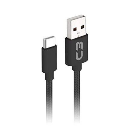 C3Tech Cabo USB para USB C Preto CB-C21BK 2Metros Corrente de 2A Android e iOS - Webiishop
