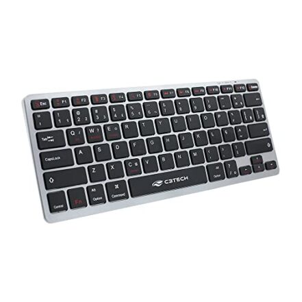 C3Tech Teclado Bluetooth Recarregável K-BT50BK sem fio Preto compacto atalhos Multimidia Anti-Respingo bateria interna recarregavel com cabo USB tipo C - Webiishop