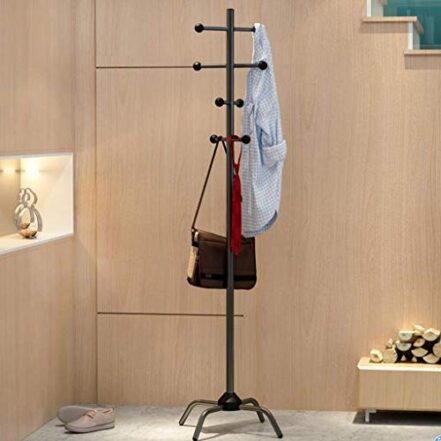 Cabide suporte para casaco, cabide com 8 ganchos, estilo industrial, cabide para entrada, corredor, para roupas, chapéus, B-preto Made in China - Webiishop