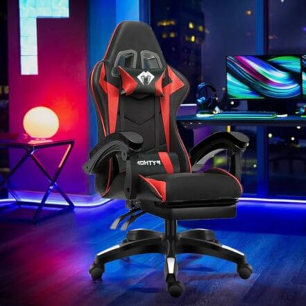Cadeira Ergonomica Gamer Com Apoio Para Os Pés Vermelho - Webiishop