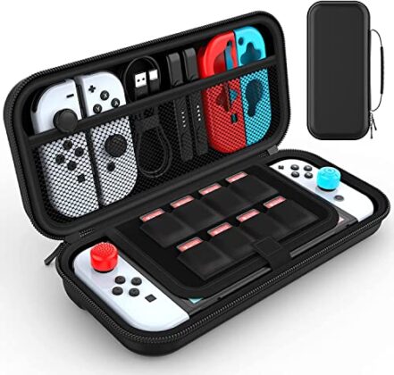 Case Para Nintendo Switch Oled - Capa Protetora Para Nintendo Switch Oled Com 9 Compartimentos Bolsa Perfeita Para Viagens Estojo Bag de Proteção e Acessórios Para Nintendo Switch Oled - 4Leader - Webiishop