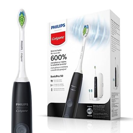 Colgate Philips Sonic Pro 50 - Escova De Dente Elétrica Recarregável Bivolt Com 2 Refis E Estojo De Viagem - Webiishop