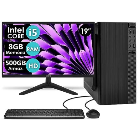 Computador Completo Intel Core i5 8GB HD 500GB Monitor 19 Teclado e Mouse Pc Hdmi Strong Tech - Webiishop