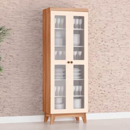 Cristaleira Maya 2 Portas de Vidro em MDF com P�s Tuboarte - Webiishop