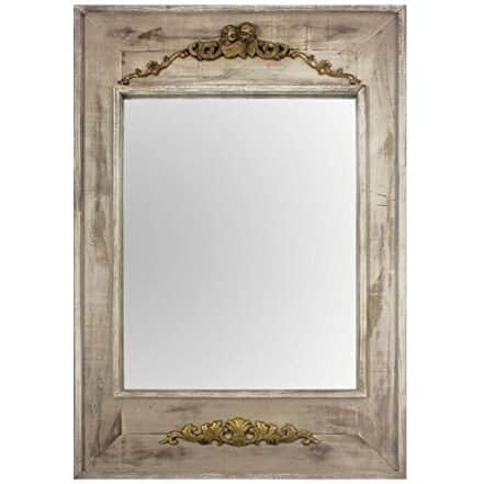 Espelho Rústico com Moldura Envelhecida e Apliques 122cm x 246cm Decore Ponto Branco Patinado (sujo)/dourado - Webiishop