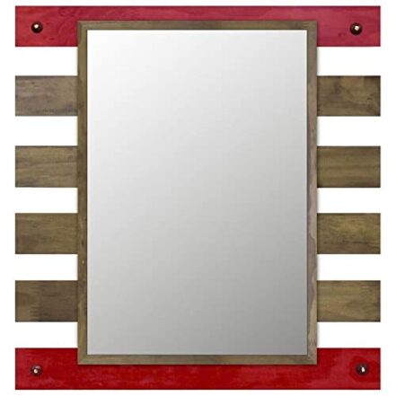 Espelho Rústico com Moldura Vazada 130cm x 234cm Decore Pronto Marrom/vermelho - Webiishop