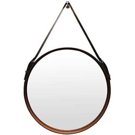 Espelho de maquiagem, espelho de maquiagem, espelho de parede, espelho redondo do banheiro, espelho de pendura de parede da sala, espelho de suspensão decorativo. - Webiishop