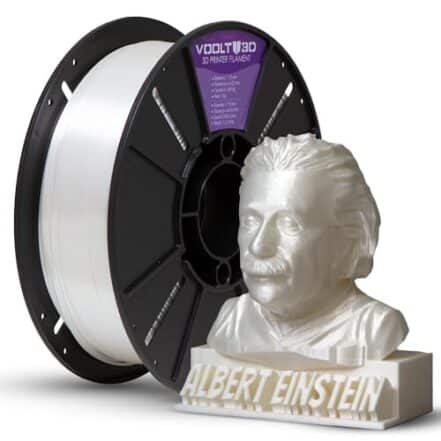 Filamento PLA Branco Pérola V-Silk Premium 1Kg, 1,75mm, Para Impressora 3D - Voolt3D - Webiishop