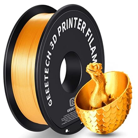 Filamento PLA de 1,75 mm, Filamento de impressora 3D Geeetech Seda PLA 1,75 mm para impressora 3D e caneta 3D, 1 kg 1 carretel, Silk Gold - Webiishop