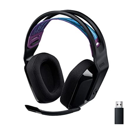 Headset Gamer Sem Fio Logitech G535 LIGHTSPEED com Almofadas com Espuma de Memória, Design Leve, Controles Integrados, Microfone Flip-to-Mute e Bateria Recarregável para PC, PS4, PS5 - Preto - Webiishop
