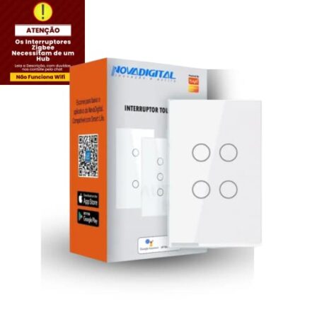 Interruptor Inteligente Touch 4 Botões ZigBee Nova Digital - Webiishop