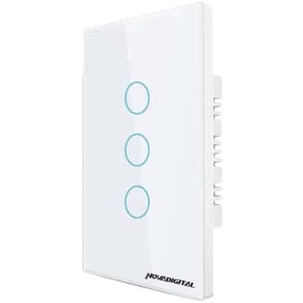 Interruptor Smart Wifi Inteligente Touch Nova Digital 3 botões Lite BR 4x2 - Webiishop