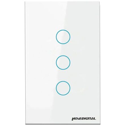 Interruptor Smart Wifi Inteligente Touch Nova Digital 3 botões Lite BR 4x2 - Webiishop