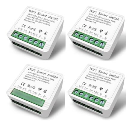 Kit 4 Mini Interruptor Inteligente Smart Switch16a Wifi Automação Alexa Google - Webiishop