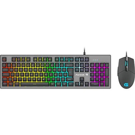 Kit Teclado + Mouse Gamer 6400 DPI Ranger RGB Rainbow Grafite Fortrek - Webiishop