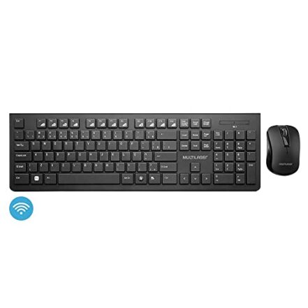Kit Teclado e Mouse Sem Fio Conforto Multimídia Conexão Usb 1200dpi Teclas Chocolate Preto Multi - TC212 - Webiishop