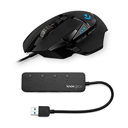 Logitech Conjunto de mouse gamer com fio G502 Hero com hub USB 3.0 de 4 portas (2 itens) - Webiishop