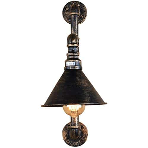 Luzes de parede industriais vintage, arandelas de parede de tubulação de água com abajur de metal, lâmpada de parede E27 retrô para sala de estar, quarto, bar, cozinha, corredor, varanda, es - Webiishop