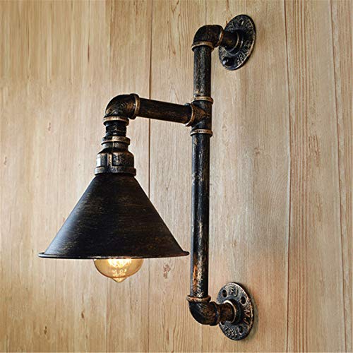Luzes de parede industriais vintage, arandelas de parede de tubulação de água com abajur de metal, lâmpada de parede E27 retrô para sala de estar, quarto, bar, cozinha, corredor, varanda, es - Webiishop