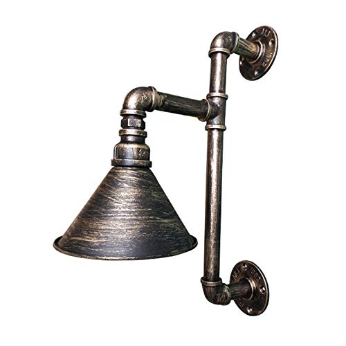 Luzes de parede industriais vintage, arandelas de parede de tubulação de água com abajur de metal, lâmpada de parede E27 retrô para sala de estar, quarto, bar, cozinha, corredor, varanda, es - Webiishop