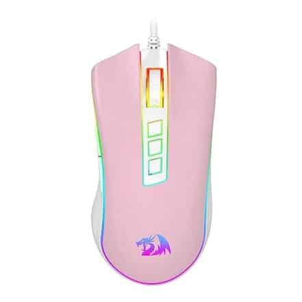 MOUSE GAMER COBRA RGB ROSA COM BRANCO - Webiishop