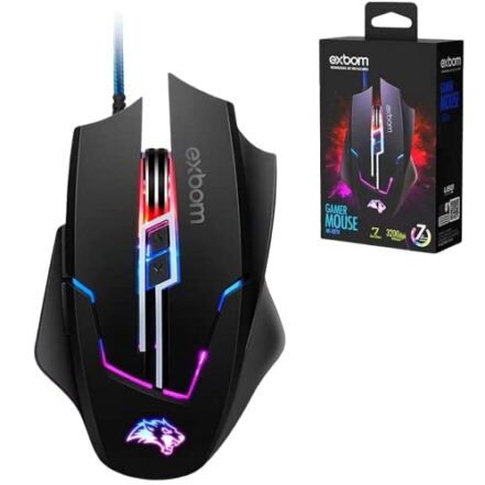 Mouse Gamer 7D Warrior 3200 DPI 4 modo DPI RGB peso projetado Gaming USB Exbom MS-G270 - Webiishop