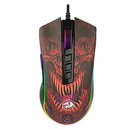 Mouse Gamer Redragon Infernal Dragon Ryu 8 Botões RGB 16000DPI - ID711, Preto e Vermelho - Webiishop
