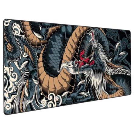 Mouse Pad Gamer Speed Extra Grande Desk Pad Profissional com Borda Costurada 70x35 Dragão Azul Premium GAXMARK - Webiishop