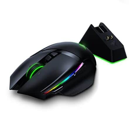 Mouse Razer Basilisk Ultimate HyperSpeed sem fio para jogos com base de carregamento: interruptor de mouse para jogos mais rápido - sensor óptico DPI de 20 K - Chroma RGB - 11 botões programáveis - bateria de 100 horas - preto clássico - Webiishop