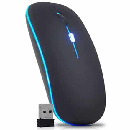 Mouse Sem Fio Óptico 3200dpi Usb Wireless 2.4ghz Recarregável Pc Notebook Computador Tv Smart (Preto) - Webiishop