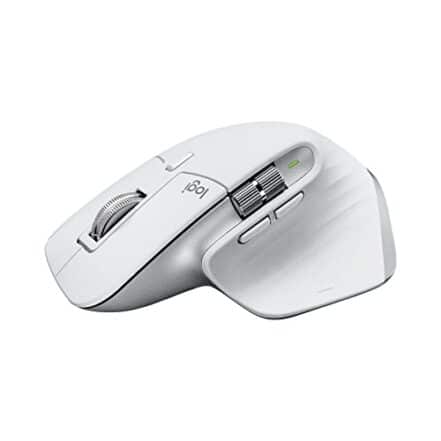 Mouse sem fio Logitech MX Master 3S com Sensor Darkfield para Uso em Qualquer Superfície, Design Ergonômico, Clique Silencioso, Conexão USB ou Bluetooth - Cinza Claro - Webiishop