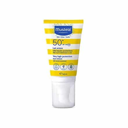 Mustela Bebê Protetor Solar Infantil Loção Rosto e Corpo FPS 50+, sem perfume e álcool, com ativos naturais e patenteados - Webiishop