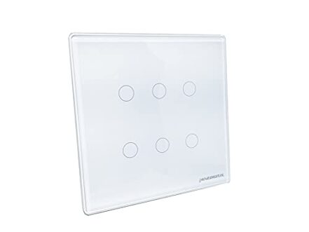 NovaDigital Interruptor Inteligente 4x4 Wi-Fi 6 botões Touch Screen Alexa Google Home Tuya Smart Life - Webiishop