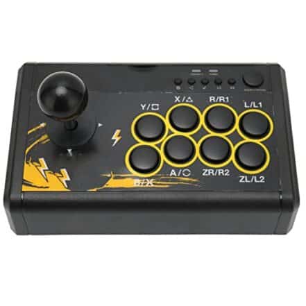 PUSOKEI Joystick com fio USB, controle de luta de fliperama retrô, joystick grande, botões grandes, console de jogos para PS3 PS4 Switch PC - Webiishop