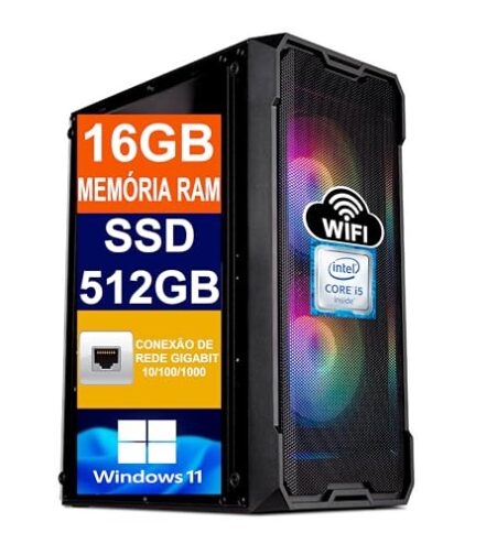 Pc Gamer Computador Cpu Intel Core I5 6500 / SSD 512GB M.2 NVMe / 16GB Memória Ram Ddr4 / Windows 11 Pro - Webiishop