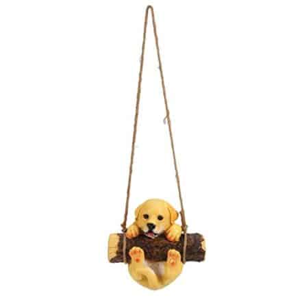 Pingente de resina bonito balançando filhote de cachorro modelo animal realista casa jardim festa pendurado ornamento decoração pingente - Webiishop