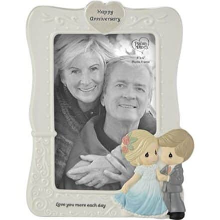 Precious Moments 203101 Love You More Every Day Bisque Porcelain Photo Frame, multicolorido - Webiishop