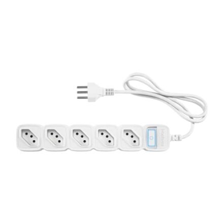 Protetor Eletrônico Inteligente Filtro de Linha com 5 Tomadas Compatível com Alexa EWS 305 Branco Intelbras - Webiishop