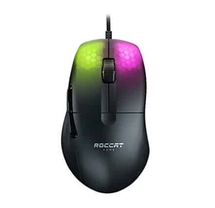 ROCCAT KONE Pro Mouse ergonômico leve para jogos de desempenho óptico com iluminação RGB, preto - Webiishop