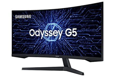 Samsung ‎C34G55TWWL Odyssey 34' - Monitor Gamer Curvo, WQHD, 165Hz, 1ms, tela ultrawide, HDMI, Display Port, Freesync Premium, preto, série G5 - Webiishop