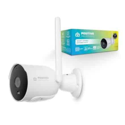 Smart Câmera Externa Wi-Fi Positivo Casa Inteligente, Visão Noturna, Full HD, À Prova d'água (IP66), Áudio Bidirecional, Detecção de Movimento, Bivolt, Acompanha Cartão MicroSD 32GB​ - Webiishop
