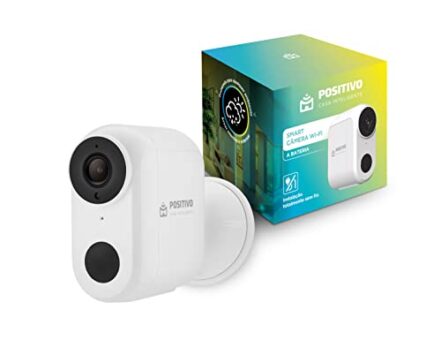 Smart Câmera Wi-Fi com Bateria Positivo Casa Inteligente, 1080p Full HD, 15 FPS, Interna/Externa, Detecção de Movimentos, Visão Noturna, Áudio Bidirecional - Bivolt, Compatível com Alexa - Webiishop